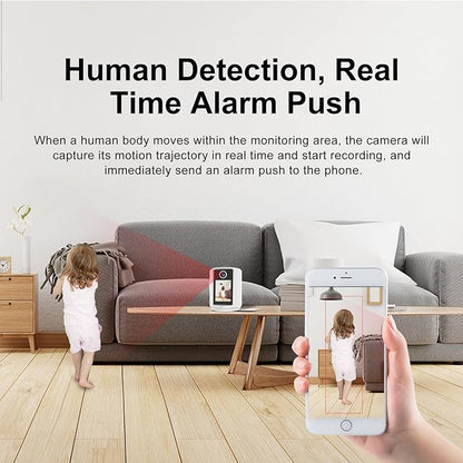 EVERSECU 2 Way Video Baby Camera with 2.4" HD Screen&Warm Nightlight, One-Button Video Call, 2K HD Resolution, Pan/Tilt/Zoom, Human Detection&Auto Tracking, Work with Alexa, SD Card&Cloud Storage