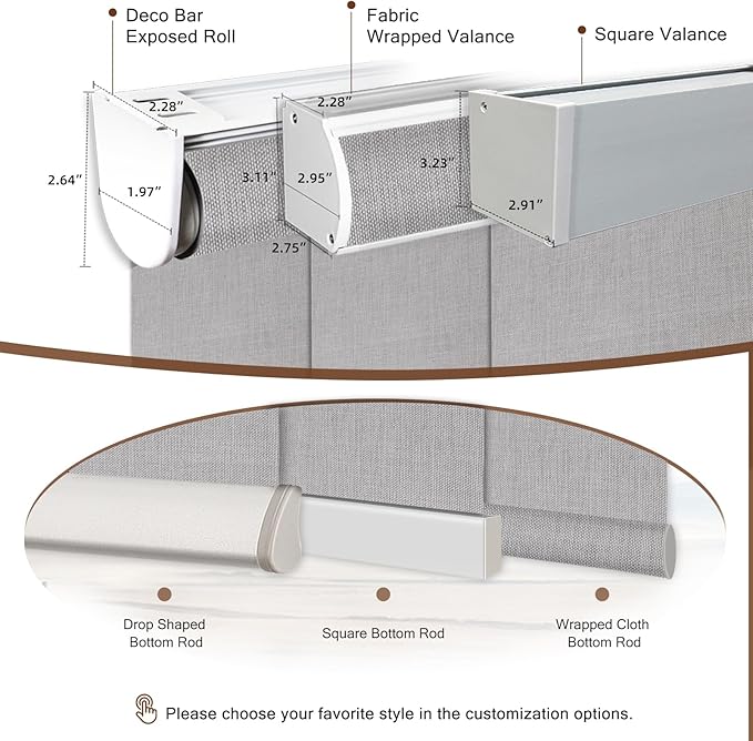 Motorized Blinds Roller Shade with Remote: Canisteo Automatic Smart Blind for Windows 100% Blackout, Electric Blinds Compatible with Alexa/Google Home/Apple Homekit, Customized Size, Neat Light Grey