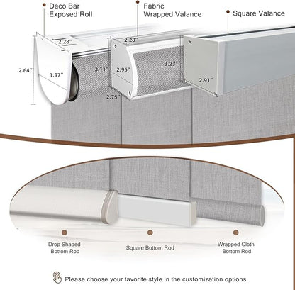 Motorized Blinds Roller Shade with Remote: Canisteo Automatic Smart Blind for Windows 100% Blackout, Electric Blinds Compatible with Alexa/Google Home/Apple Homekit, Customized Size, Neat Light Grey