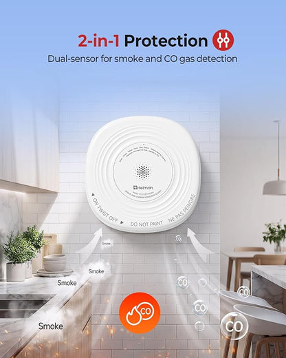 Heiman Smoke and Carbon Monoxide Detector 10-Year Sealed Battery, 3-Pack | UL 217 10th/UL 2034 5th Certified/85 dB Alarm, Photoelectric Fire Smoke Alarm & CO Detector for Home Hotel Rental Apartment