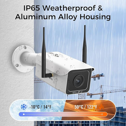 ATLI 4G LTE 4K Time Lapse Camera Dual Band WiFi Construction Outdoor 8MP UHD Resolution 110°Wide Angle App Control Live Preview Remote Access IP67 Weatherproof Pre-Installed 512GB Memory Card