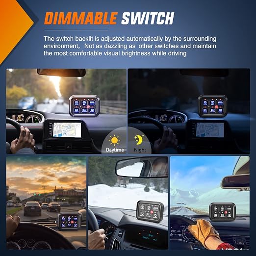 Nilight 6 Gang Switch Panel Relay System Automatic Dimmable | Universal Circuit Control with Fuse Wiring Harness ON-Off Blue Backlit LED Pod for Cars Trucks Boats ATV UTV SUV