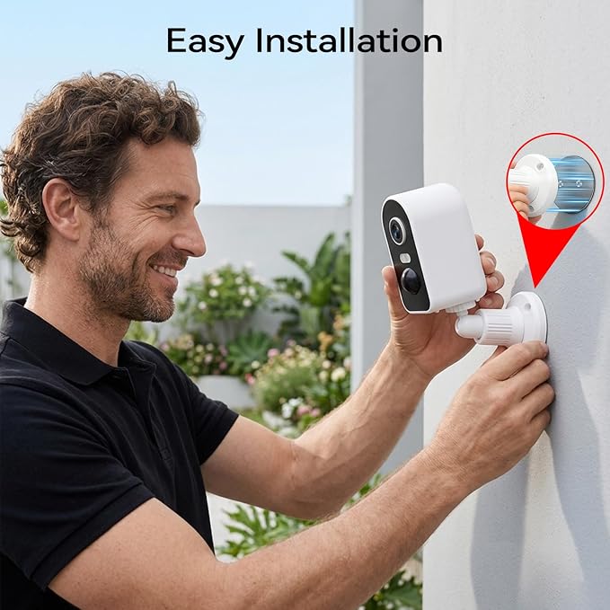KKB 4G LTE Cellular Security Camera Magnetic Mount, No WiFi Security Cameras Indoor Built-in SIM, 2K Wireless Outdoor Off-Grid Battery Cameras for RVs/Travel/Camping, Subscription Required