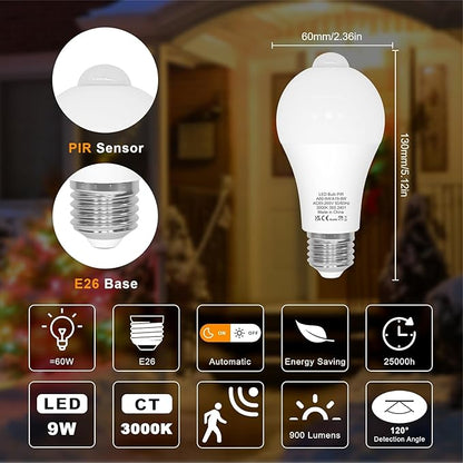 ORALUCE 丨 Bundle - Motion Sensor Light Bulbs (Pack of 2) & Smart LED Bulb A19 Wi-Fi and Bluetooth (Pack of 2)