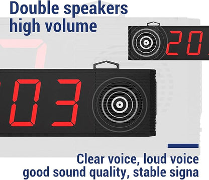 Wireless Queue Calling System with Voice Broadcast Three-Digit Screen, Remote Control Keyboard Waiting Number System for Restaurant,Cafe,Hospital,Bank,Home,Bar(Plug in to Use)