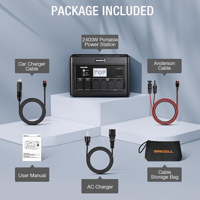 Portable Power Station 2400W, 1843.2Wh LiFePO4 UPS Home Battery Backup