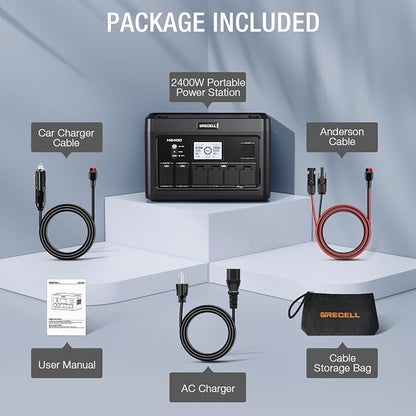 Portable Power Station 2400W, 1843.2Wh LiFePO4 UPS Home Battery Backup