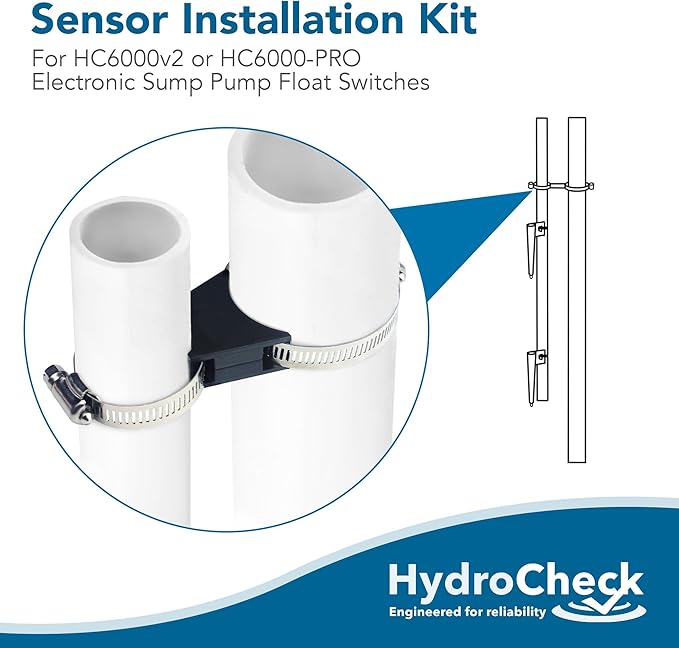 Sensor Installation Kit for HC6000V2 & HC6000 For Float Switches - Eliminates Stray Paths, Prevents False Triggers from High Iron & Mineral Content Water - 3/4 PVC Pipe Not Included