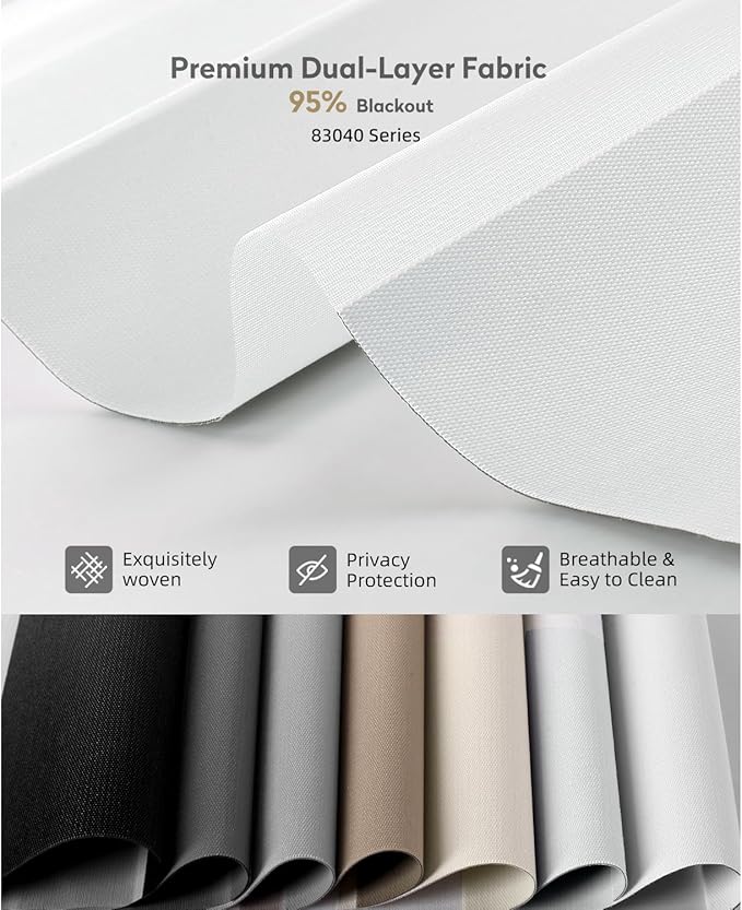 ACMEART Motorized Zebra Blinds,Smart APP & Remote Control 95% Blackout Shades,Compatible with Alexa,Custom Size Electric Window Blinds for Bedroom/Home/Office (Greyish White)