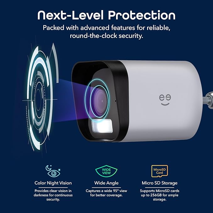 Geeni Hawk 3 4MP Smart Outdoor Security Camera 2-Pack – 2K Ultra HD WiFi Surveillance Cameras with Color Night Vision, 30m Long Range, 2-Way Audio, Motion Detection, & IP65 Weatherproof