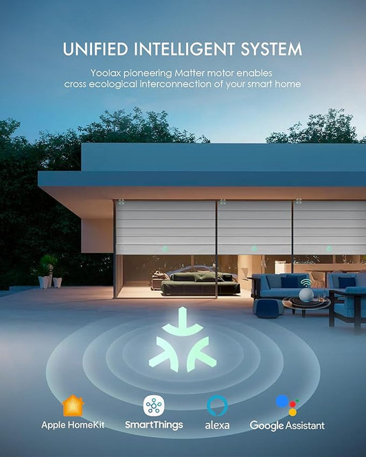 Yoolax Motorized Matter Roman Shades Light Filtering Smart Blinds for Windows Compatible with Alexa, Google Home, Homekit, Automatic Roman Shades with Remote Customized (Woven Beige)