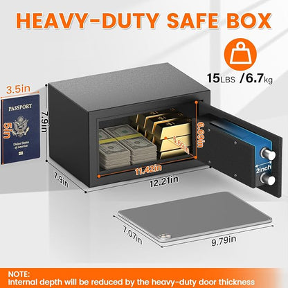 [2026 0.5H 1700°F] Mini Fireproof Safe, 14.8Lbs Heavy Duty Fire Safe Box