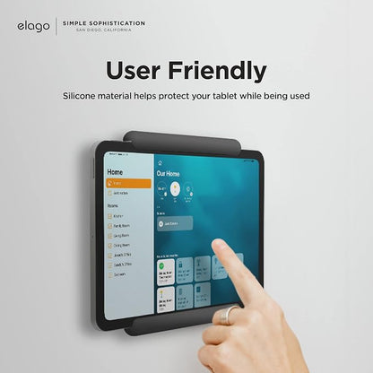 elago Home Hub Mount for iPad mini/Air/Pro | [DGY] [iPad Wall Mount] [Homekit Mount] [Easy Installation] [Scratch-Free] [Cable Management Included] (Dark Gray)