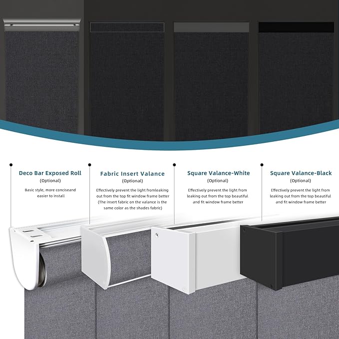Smart Blinds,Motorized Blackout Shades for Windows,Compatible with Alexa,Google Home,Automatic Blackout Roller Shade,Rechargeable Battery Shades,Dark Anchor Grey