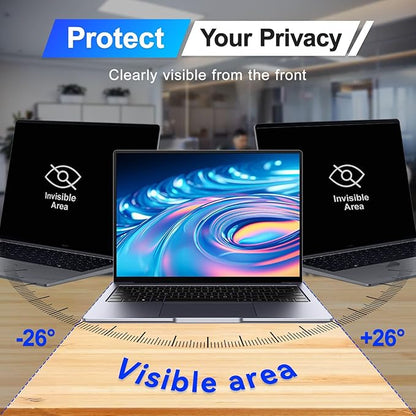 Magnetic Laptop Privacy Screen Filter 13.3 Inch for 16:9 Computer Monitor, Removable Anti Blue Light Privacy Shield, Anti-Glare Protector Compatible with Dell Hp Asus Lenovo