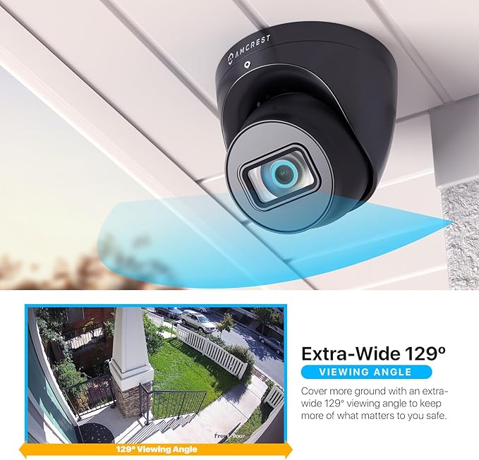 Amcrest Analog Outdoor Security Camera, Dome 2MP 1080P @ 30fps, Quadbrid HD-CVI/TVI/AHD, 98ft Night Vision, IP67 Metal, 129° FOV, Black (Not an IP Camera) (DVR Required, Not Included) (AMC1080DM28-B)