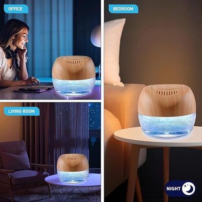 Water-Based Purifier Air Washer, Air Revitalizer & Freshener, Air Fresher with 7 LED Color Changing Light for Rooms (LightYellow)