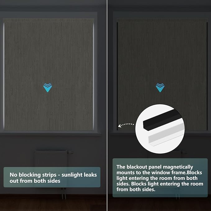 Aprilsmart Motorized Blinds with Remote,Compatible with Apple HomeKit Alexa Google Home- Voice and app Control,Motorized Roller Shades 100% Blackout Custom Size(Safari Midnight-05)