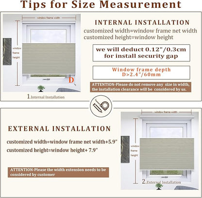 LEXEN Smart Top Down Bottom Up Honeycomb Shades WiFi Enabled Motorized Cellular Blinds Compatible with Alexa/Google Home Double Cellular Fabric Blackout Insulated Custom Sizes-Grey