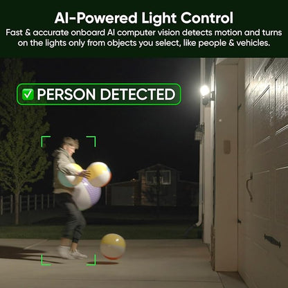 WYZE Floodlight Camera Pro, 3000-Lumen LEDs, 180° Wide View, 2K HD Outdoor Security Camera, Motion Detection, 105dB Siren, Cloud & Local Storage, Color Night Vision, Wired (Renewed)