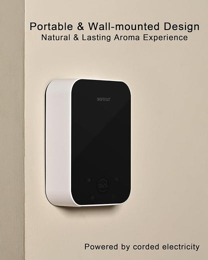Waterless Oil Diffuser - Pure Essential Oil Diffuser with App Control - 150ml/1700 Sq.Ft. Coverage for Effective Aromatherapy in Home/Office/Hotel (White Black)