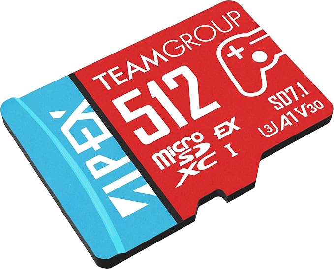 TEAMGROUP APEX 512GB microSD Express Card, microSDXC Memory Card U3 A1 V30 R/W up to 800/700 MB/s, for Nintendo Switch2, UHS-I Compatible, with Adapter TAPMSDE512GIV30A102