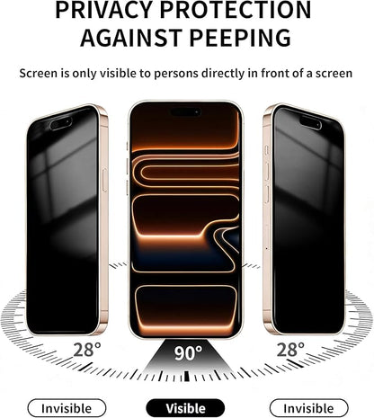 3 Pack Privacy Screen Protector for iPhone 17 Pro Max Tempered Glass 6.9inch Private Saver Anti-Spy Eye Protection Anti-Scratch Full Coverage