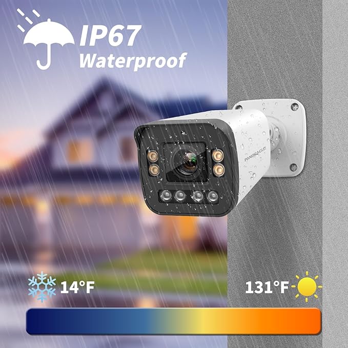 PANOEAGLE 5MP Full Color Varifocal PoE IP Camera Outdoor,5MP PoE Security Bullet Camera with 5X Optical Zoom 2.7~13.5mm Lens,Human Vehicle Detection, Smart Dual Light,Two-Way Talk,MicroSD (256GB),IP67