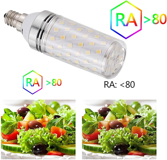 RAYHOO Candelabra LED Bulbs Incandescent 80-100W Bulb Equivalent, Standard Medium E12 Base,1000Lumens Non-Dimmable,4 Pack(Warm White 3000K)