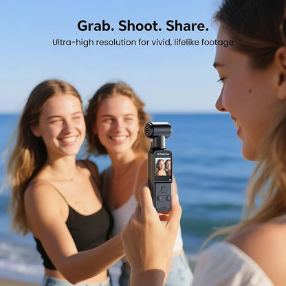 BOBLOV 5K Body Camera with Microphone, W5 Vlogging Camera, 5K/15FPS and 4K/60FPS with 270° Rotating Lens, External Mic Support, Clip/Strap Options, EIS Stabilization for Meeting, and Daily Use (128GB)