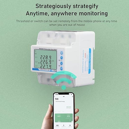 WiFi Bidirectional Metering Energy Voltage Current Protection 60-300V 100A Smart, for Tuya 3P 4W