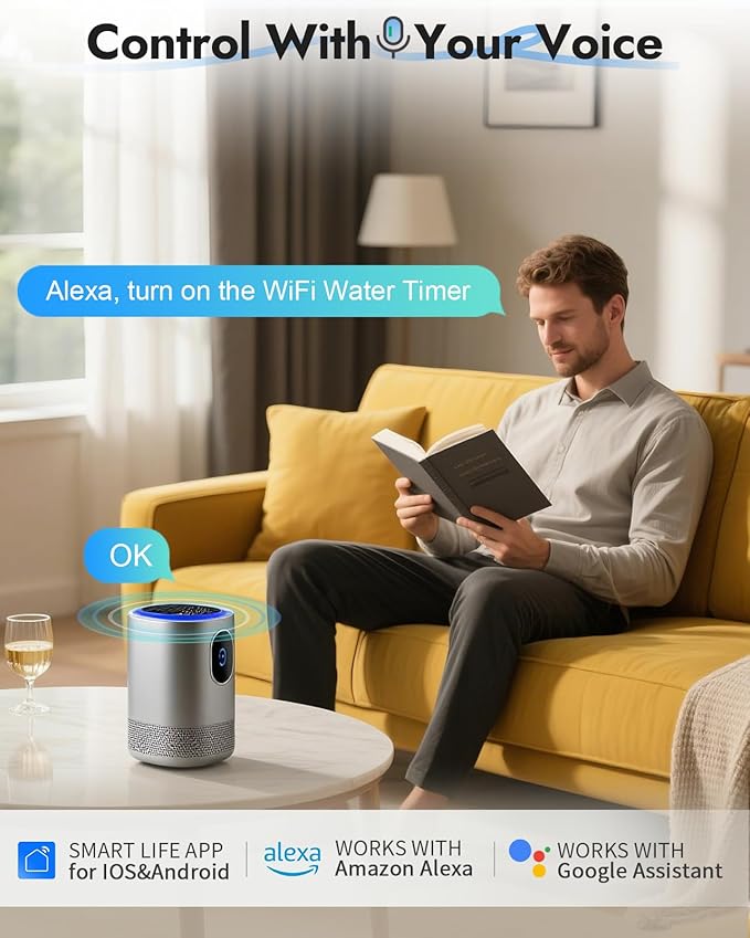 WiFi Water Timer Brass Inlet, 1-Zone Smart Hose Faucet Timer App & Voice Control via 2.4GHz WiFi, Sprinkler Timers w/Auto/Manual/Rain Delay Modes for Garden/Lawn, Works with Alexa & Google Assistant