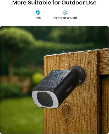 ieGeek S1 Solar Security Cameras Wireless Outdoor, 2K WiFi Battery Powered Home Surveillance Camera with Embedded Solar Panel, AI Motion Sensor, Smart Alarm, Color Night Vision, Cloud/SD,Works w/Alexa