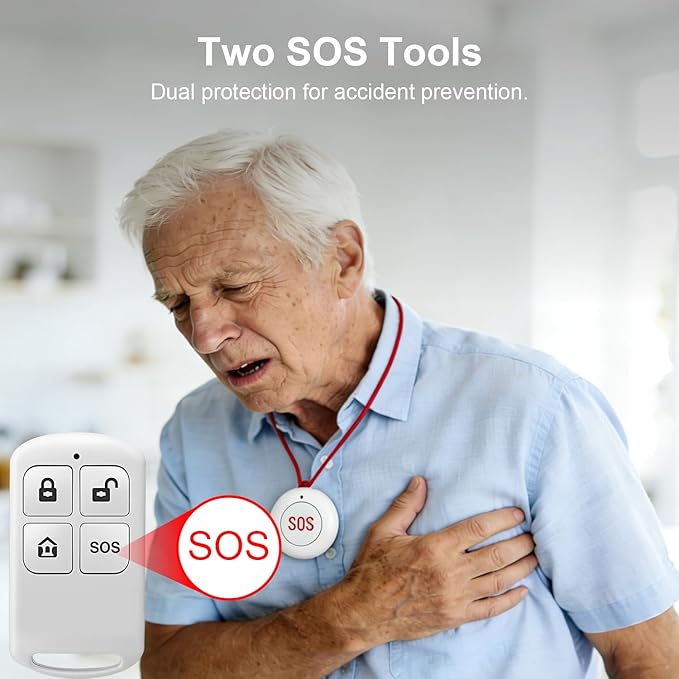 Wireless Alarm System for Home Security,4.3in Touch Screen 24PcsWiFi+GSM/4G Door/Window Home Security System,APP Control,SOSButton,Remotes,Compatible with Alexa,Real-Time Alert & App Control
