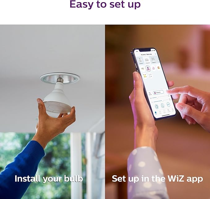 Philips Smart 120W PAR38 Color LED Light Bulb 2-Pack - Connects to Your Wi-Fi - E26 Smart Bulb - Control with Voice or App + Activate with Motion - Matter Compatible