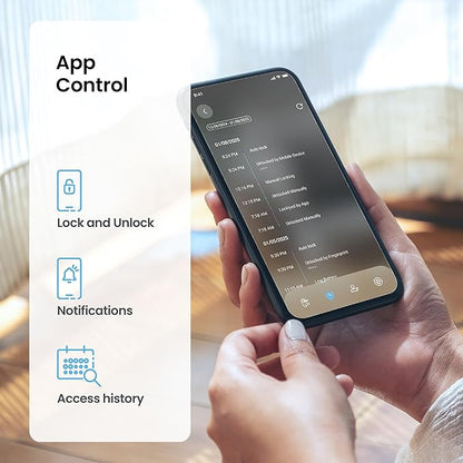Lockly Secure Pro Smart Lock Wi-Fi, Keyless Entry Digital Keypad Door Lock, 3D Biometric Fingerprint Sensor Front Door Lock with Handle, Voice Control & Auto Lock - Latch Edition