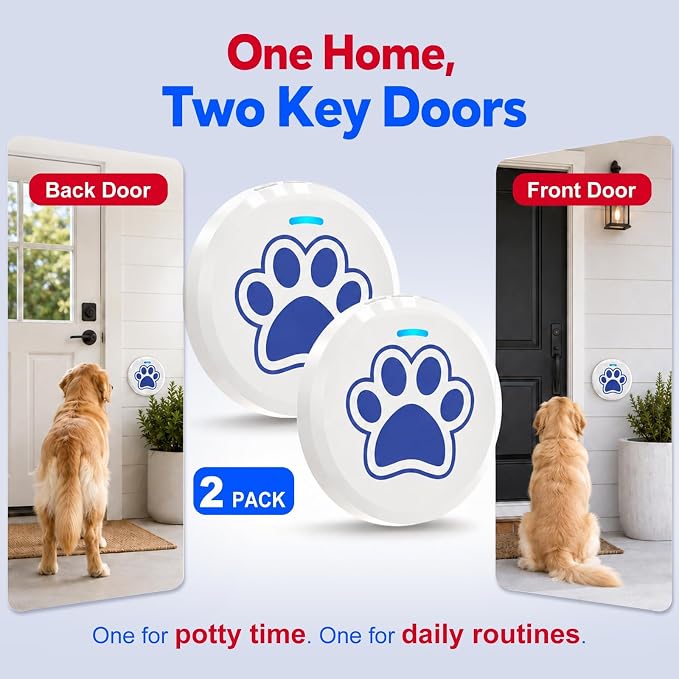 ChunHee Dog Training Bells for Door - Dog Door Bell for with 36 Custom Sounds | Dog Bell for Door Potty Training | Chew-Proof & Adjustable Volume (0-115dB) | Teach Puppies to Signal to Go Outside