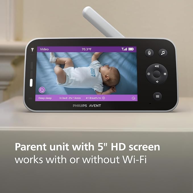 Philips Avent Premium Connected Baby Monitor, 1080p Camera, 5" HD Screen