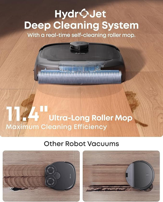 eufy Like-New E25 Omni Robot Vacuum and Mop Combo,HydroJet System, 20,000Pa Turbo Suction, Zero-Tangle Design, Edge-to-Corner Deep Cleaning, Auto-Empty & Self-Cleaning All-in-One Station (Renewed)