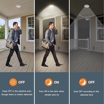 ECOELER 6Inch LED Motion Sensor Ceiling Light, 16W 1000Lm, 3CCT Selectable Motion Activated Surface Mount Disc Light with Timer Countdown for Stairwell, Closet, Hallway, NOT Battery Operated