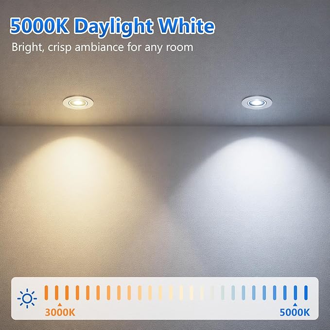 Yochoice Dimmable MR16 GU10 LED Bulbs Equivalent 50W Halogen Bulbs, 650LM GU10 Light Bulbs 3000K Warm White, 6W GU10 Spotlight Bulb for Kitchen Range Hood Recessed Accent Ceiling Lighting, 10-Pack