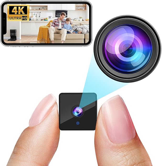 4K Wireless Wifi Camera,Upgrade 4K,1800mAh Battery Powered,WiFi Wireless Nanny Cam Home Security Camera Tiny Office Secret Surveillance Cam with 100 Days Standby AI Human Detection Auto Night Vision