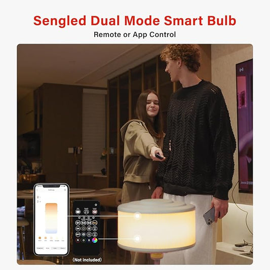 Sengled Dual Mode Smart Light Bulbs, Remote & App Control Smart Bulb , Tunable White BR30 Led Bulb 2700K-6500K 100W, Group Control, Timer, Sunrise & Sunset (4P No Remote, No Support Alexa & Google)