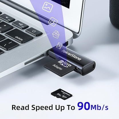 Basic 64GB MicroSDXC Flash Memory with Adapter 90MB/s Read 50MB/s Write UHS-I C10 U3 V30 A1 Rated HD Support TF Card for Dashcams Security Cameras Tablets Phones Drone Console (3 Packs)