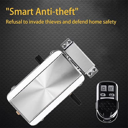 Electronic Deadbolt Door Lock, High Quality Anti-Theft Remote Deadbolt Door Lock Zinc Alloy Remote Lock for Door with 4 Remote Control for Home Office - Remotes Unlocking