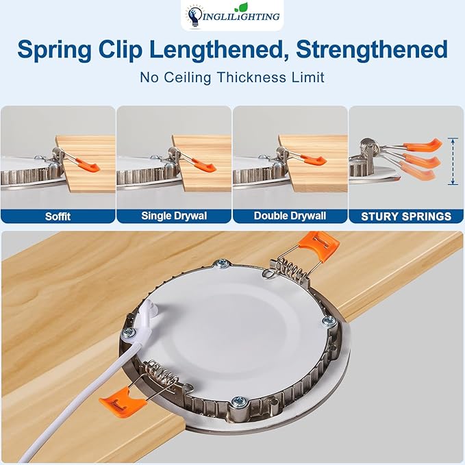 DLLT LED Recessed Ceiling Light: 6 Pack 6 Inch Brushed Nickel Recessed Lighting