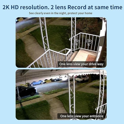 LETSCEE Dual Lens WiFi Security Camera Outdoor,5G/2.4G PTZ Outdoor Auto Tracking,HOM Security Surveillance System Camera,WiFi,Night Vision,7/24 Recording