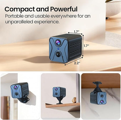 javiscam Hidden Camera 4K HD Wireless Spy Camera with Video, Mini Indoor Cameras for Home Security, AI Motion Detection, Night Vision, Built-in Siren, 60-Day Battery Life, Nanny cam, pet Camera