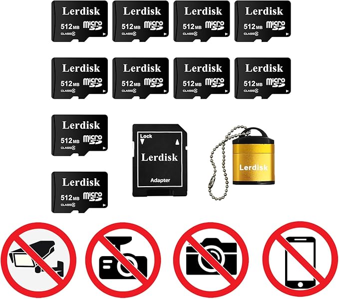 Factory Wholesale Micro SD Card 512MB (0.5GB) Pack of 10 in Bulk Low Capacity for MP3/Old Phones/Small Files Only -Not for Cameras/Dashcams/GB Devices