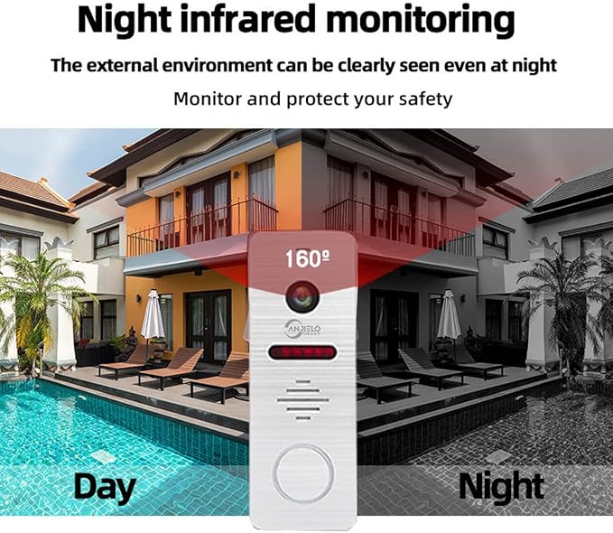 1080P Tuya Wired Video Door Phone 10 Inch Full Touch Monitor Wireless WiFi Smart Home Intercom System with RFID Doorbell Camera Unlock Record Motion,Weatherproof Video Doorbell,32G